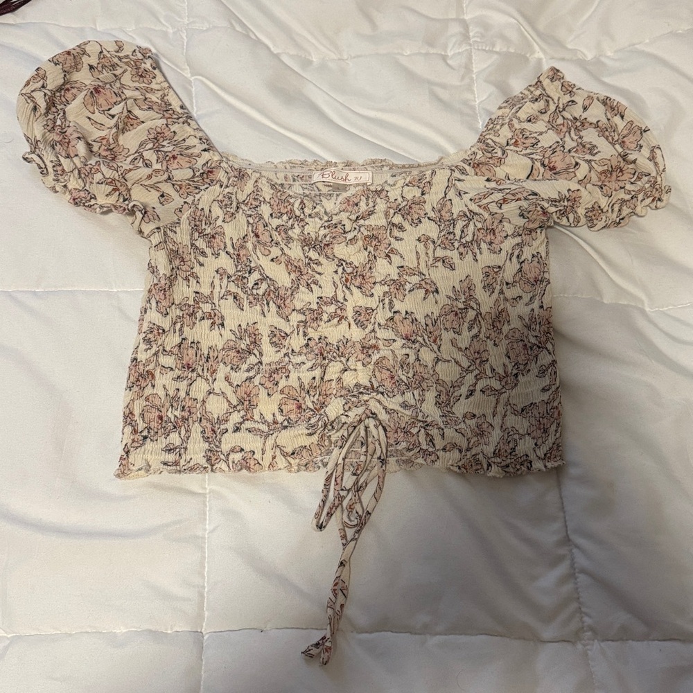Blush Textured Floral Top